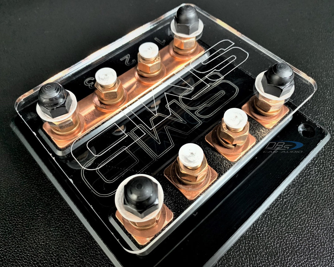 SMD Quad 4 Slot ANL Fuse Block with 100% Oxygen-free Copper Hardware and Clear Acrylic Cover - Made In the USA