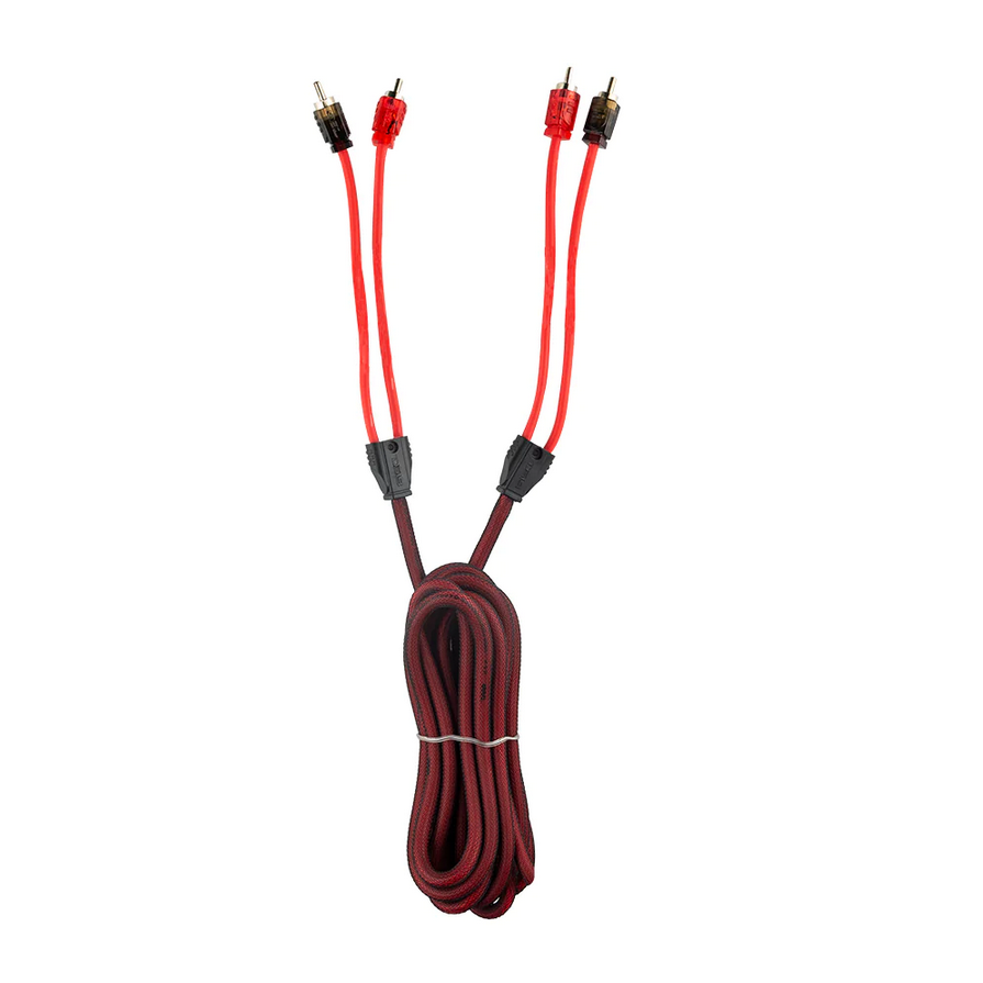 DS18 R12 12 Foot 2-Channel Ultra Flex Rca Cable with Nylon Sleeving- Made with Oxygen-free Copper Wire
