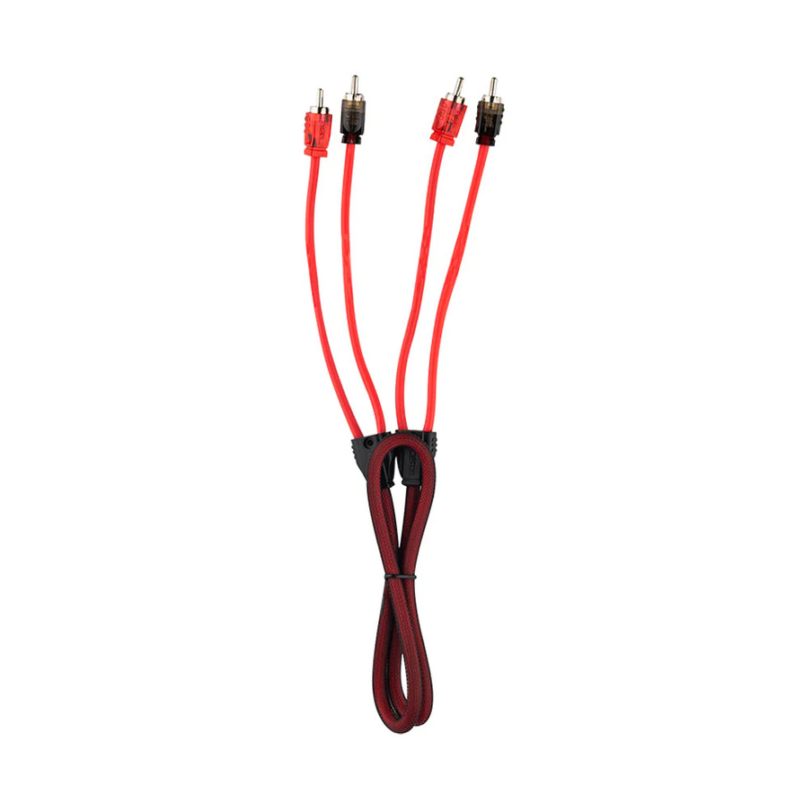 DS18 R3 3 Foot 2-Channel Ultra Flex Rca Cable with Nylon Sleeving - Made with Oxygen-free Copper Wire