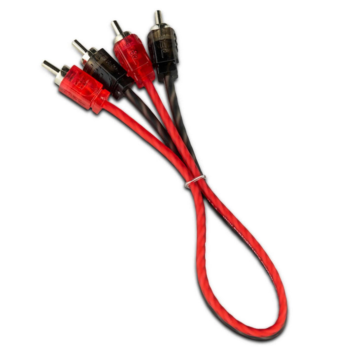 DS18 RCA-1FT Cable de señal de audio Rca de 1 pie - Interconexión trenzada ultraflexible de 2 canales