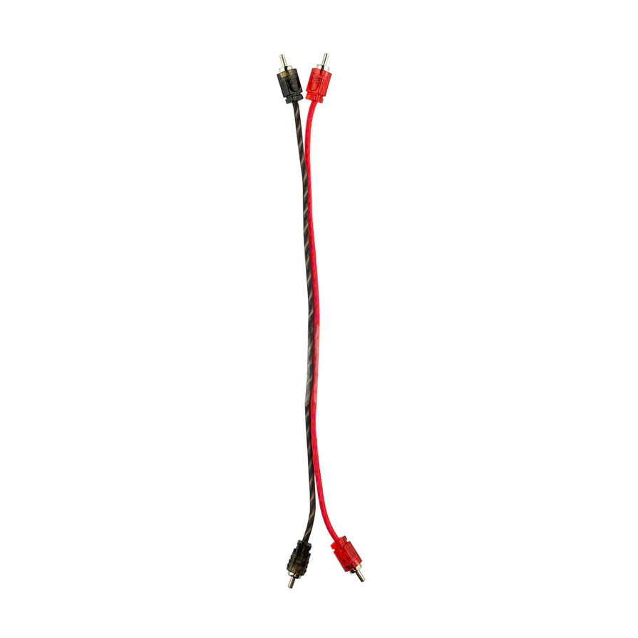 DS18 RCA-1FT Cable de señal de audio Rca de 1 pie - Interconexión trenzada ultraflexible de 2 canales