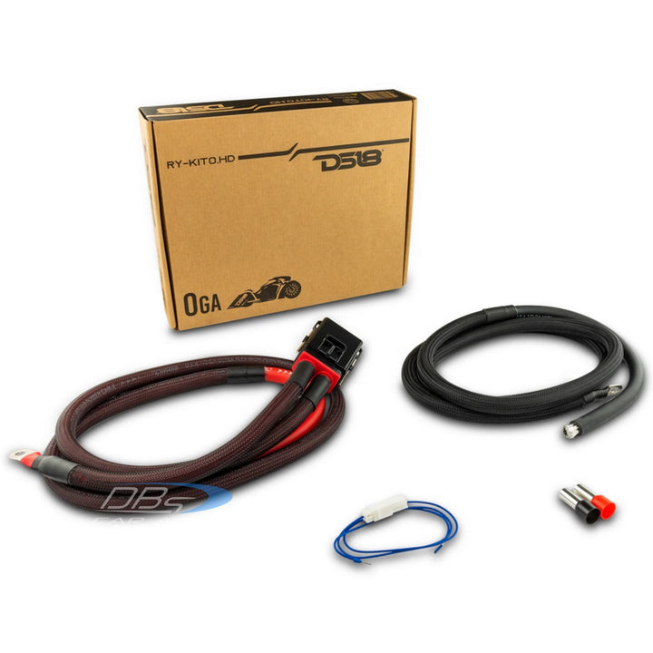 DS18 RY-KIT0.HD 1/0 Gauge OFC Copper Amplifier Kit for 1996-up Harley Davidson