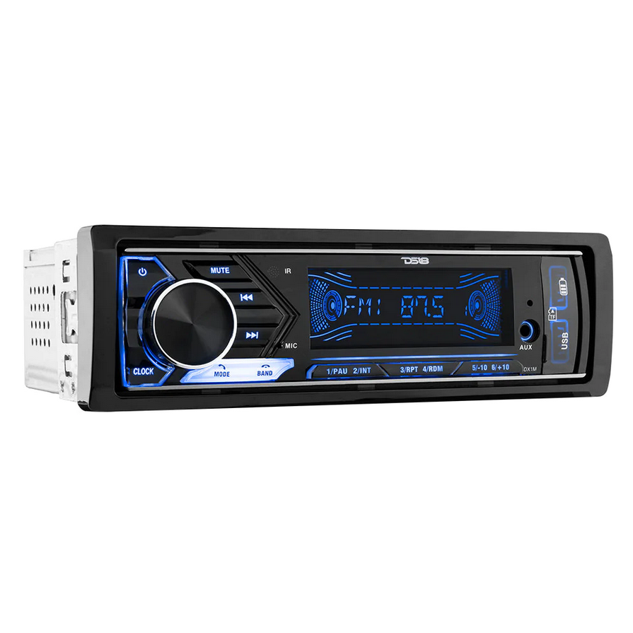 DS18 SDX1 Single-Din Mech-less Car Stereo Head Unit with Bluetooth, Dual USB and 7 Volt Rca Outputs