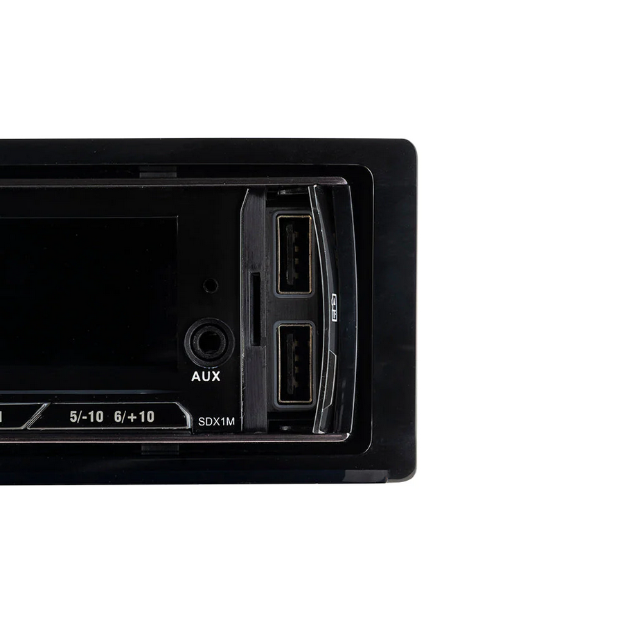 DS18 SDX1 Single-Din Mech-less Car Stereo Head Unit with Bluetooth, Dual USB and 7 Volt Rca Outputs