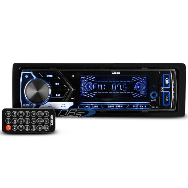 DS18 SDX1 Single-Din Mech-less Car Stereo Head Unit with Bluetooth, Dual USB and 7 Volt Rca Outputs
