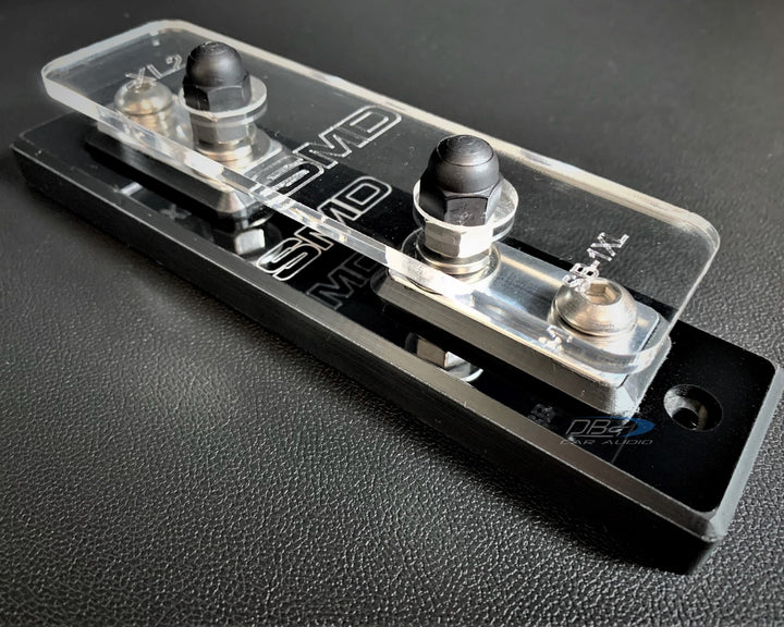 SMD Single XL2 ANL Fuse Block with Polished Aluminum Hardware and Clear Acrylic Cover - Made In the USA
