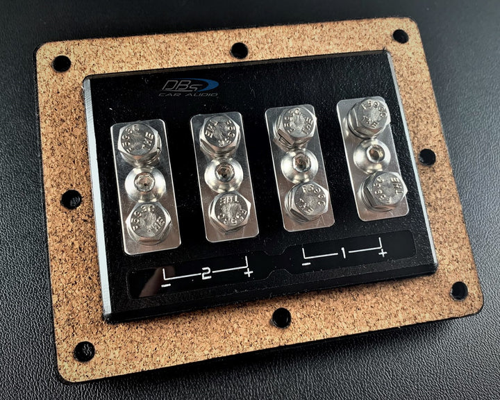 SMD TX-2 2-Channel Speaker Box Terminal Plate with Stainless / Aluminum Hardware and Clear Acrylic Cover - Made in the USA
