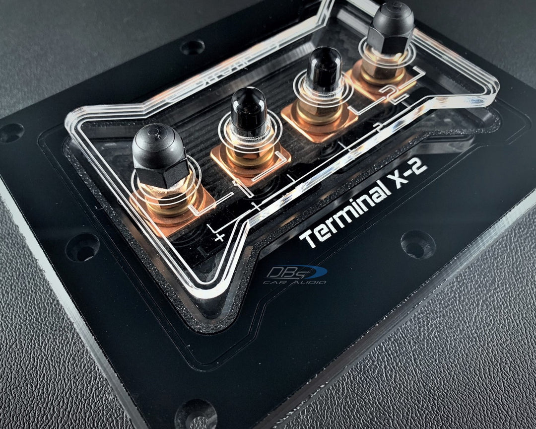 SMD TX-2 2-Channel Speaker Box Terminal Plate with Oxygen-free Copper Hardware and Clear Acrylic Cover - Made in the USA