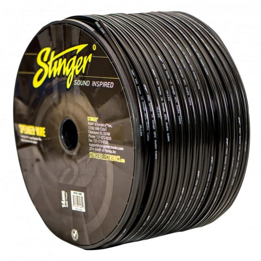 Stinger SPW514BK 14 Gauge 100% Pure OFC Copper Speaker Wire - 500 Foot Roll