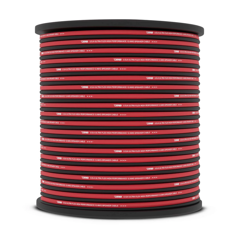 DS18 SW-12GA-500RB Cable de altavoz de aluminio revestido de cobre calibre 12 - Rollo de 500 pies