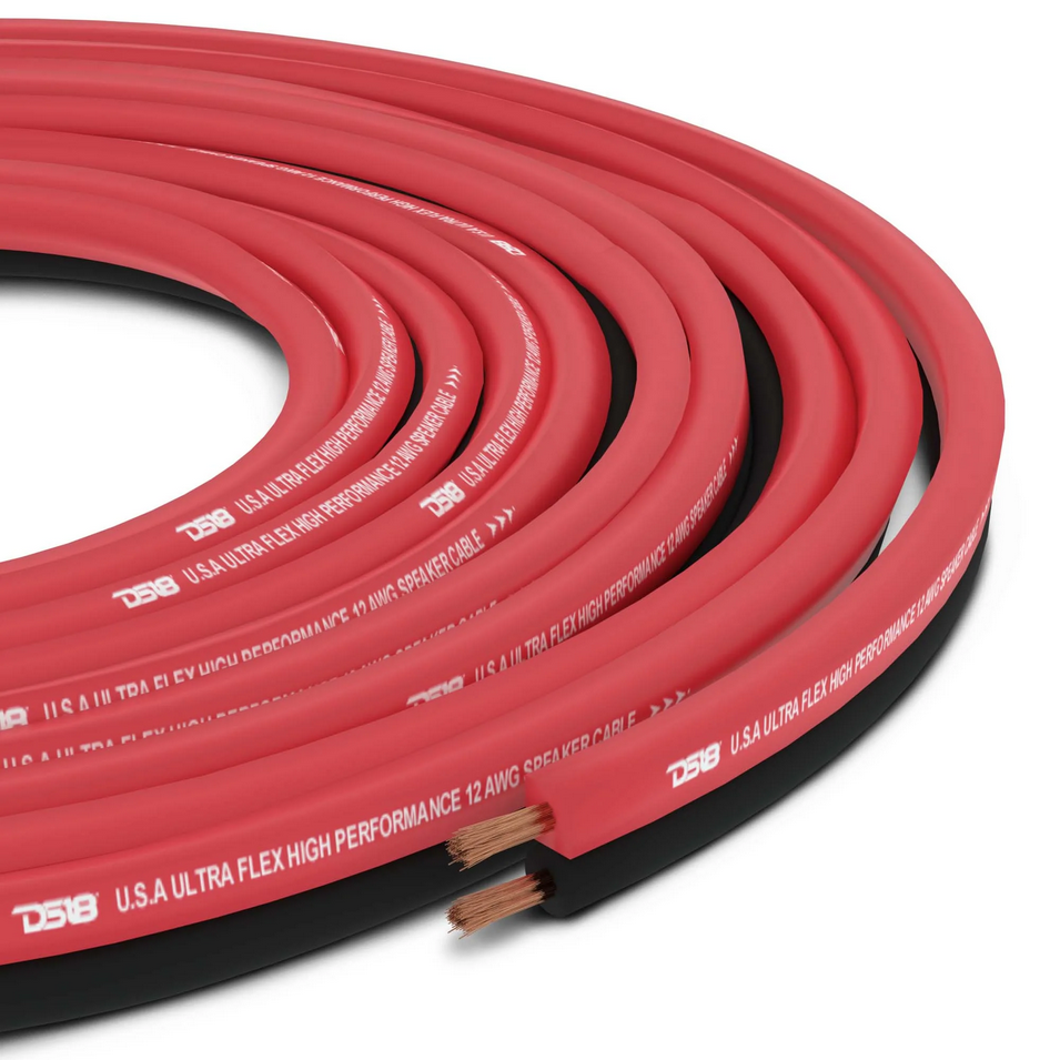 DS18 SW-12GA-500RB Cable de altavoz de aluminio revestido de cobre calibre 12 - Rollo de 500 pies