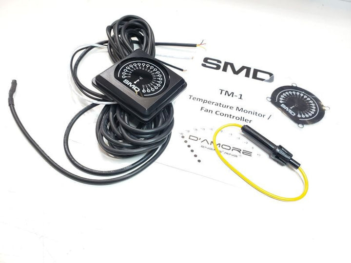 Sensor de temperatura SMD TM-1 con medidor y salida de ventilador programable de 3 velocidades y 5 amperios máx.