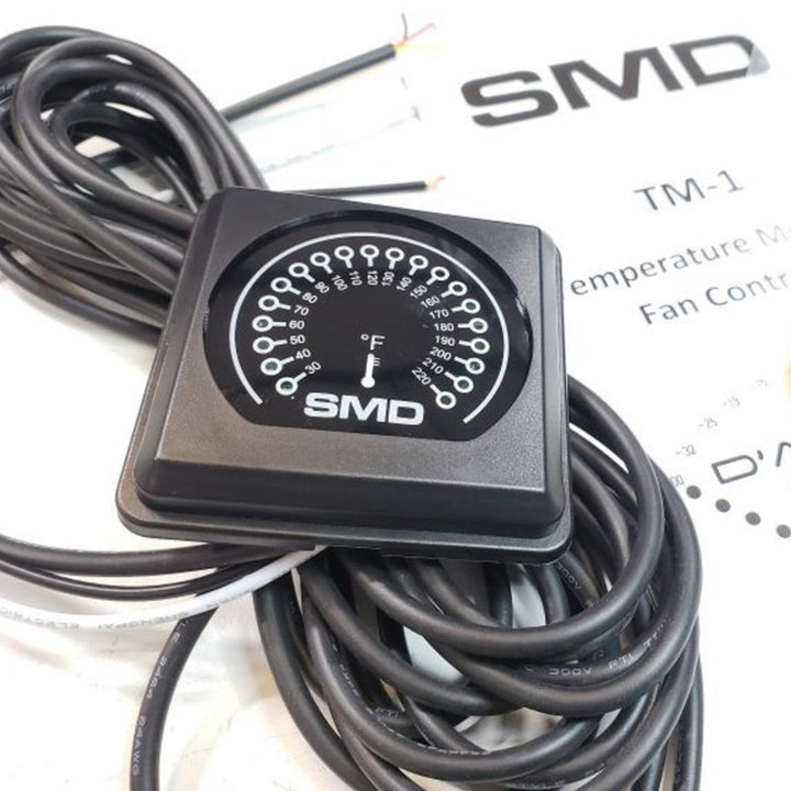 Sensor de temperatura SMD TM-1 con medidor y salida de ventilador programable de 3 velocidades y 5 amperios máx.