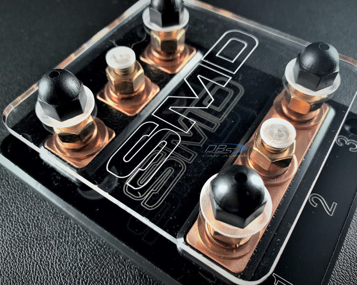 SMD Triple 3 Slot ANL Fuse Block with 100% Oxygen-free Copper Hardware and Clear Acrylic Cover - Made In the USA