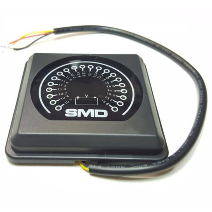 Voltímetro analógico SMD VM-1 de 12 voltios y 3 hilos con luces indicadoras de voltaje LED - Rango de voltaje 10,1 V - 15,8 V