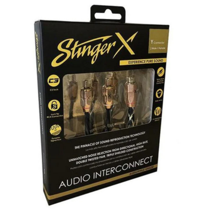 Stinger XI32YM X3 Series Audiophile Rca Splitter Cable with 1x Female In and 2x Male Out - Twisted Oxygen-free Copper Wire