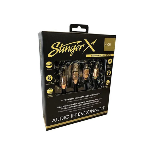 Stinger XI3417 X3 Series 17 Foot Audiophile Interconnect Rca Signal Cable - 4-Channel Directional Twisted Oxygen-free Copper Wire