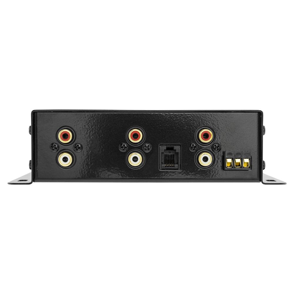 Crossover activo de 3 vías DS18 XM3 con seis salidas Rca de 9 voltios y perilla de control de nivel de subwoofer