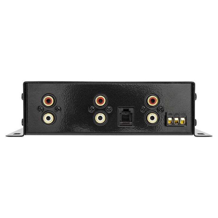 Crossover activo de 3 vías DS18 XM3 con seis salidas Rca de 9 voltios y perilla de control de nivel de subwoofer