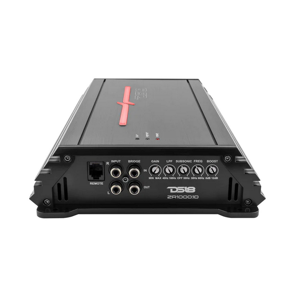 Amplificador de subwoofer monobloque Clase D DS18 ZR1000.1D - 1 x 1000 vatios Rms a 1 ohmio