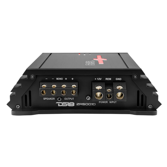 Amplificador de subwoofer monobloque Clase D DS18 ZR500.1D - 1 x 500 vatios Rms a 1 ohmio