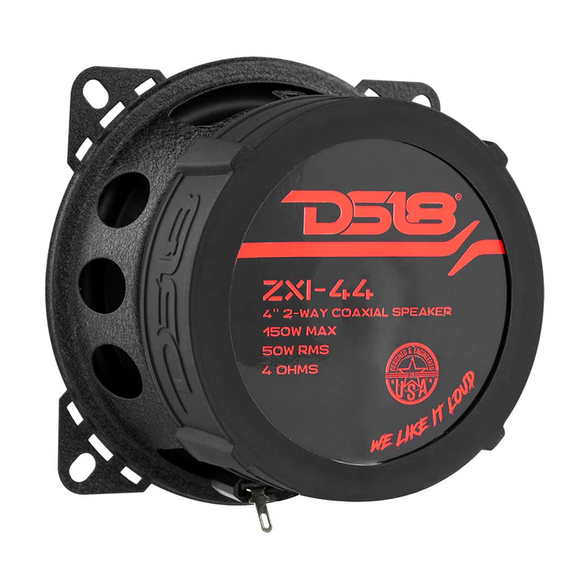 DS18 ZXI-44 Altavoces coaxiales de 4" y 2 vías con cono de Kevlar y tweeters incorporados - 50 vatios Rms 4 ohmios