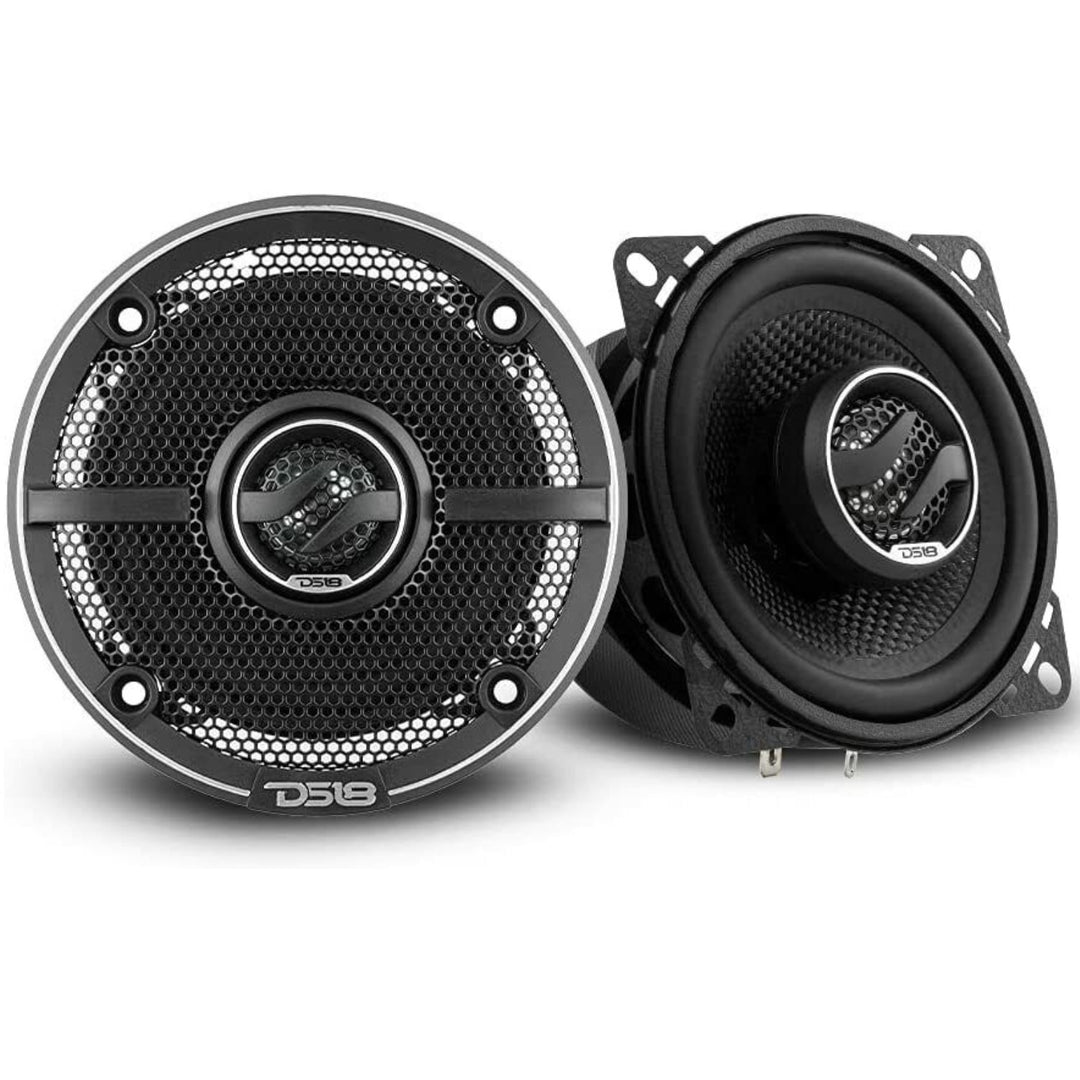 DS18 ZXI-44 Altavoces coaxiales de 4" y 2 vías con cono de Kevlar y tweeters incorporados - 50 vatios Rms 4 ohmios