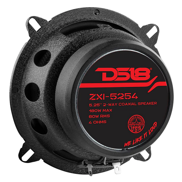 DS18 ZXI-5254 Altavoces coaxiales de 2 vías de 5,25" con cono de Kevlar y tweeters incorporados - 60 vatios Rms 4 ohmios