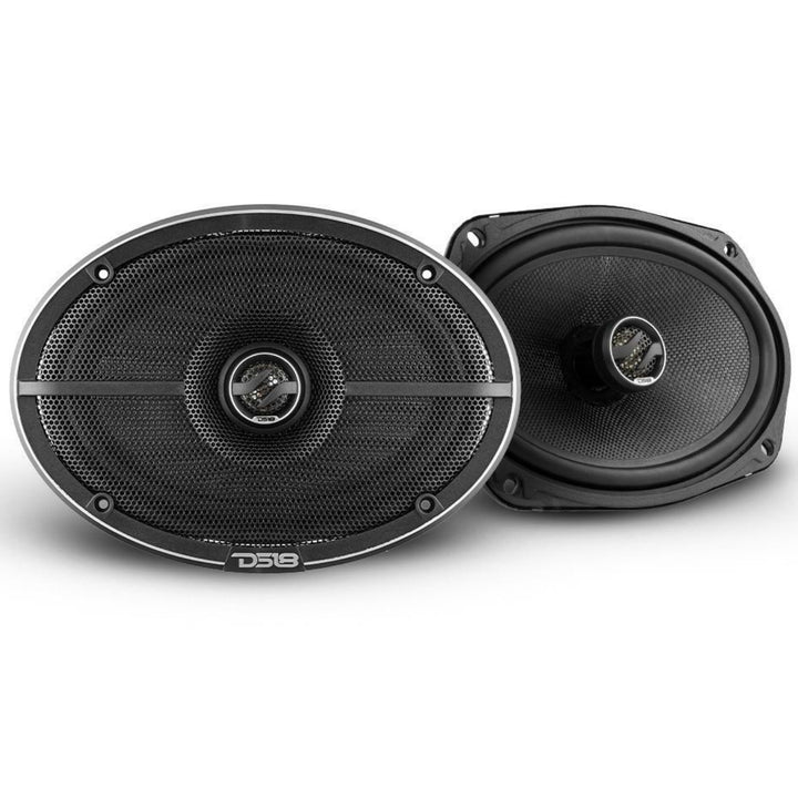 DS18 ZXI-694 6x9" 2-Way Coaxial Speakers with Kevlar Cone and Built-in Tweeters - 120 Watts Rms 4-ohm