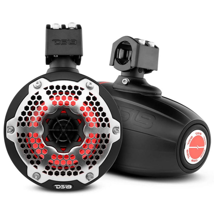 DS18 NXL-X6TPNEO Altavoces tipo torre marinos de neodimio de 6,5" con radiadores pasivos incorporados - 150 vatios Rms 4 ohmios