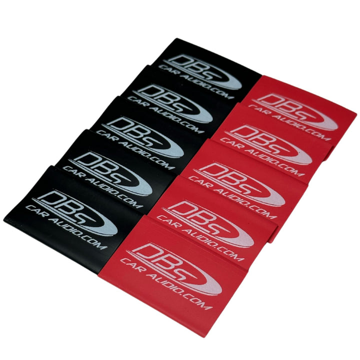 1/0 Gauge Copper Lug Ring Terminals with 3/8" Hole - DBs Red & Black Heat Shrink