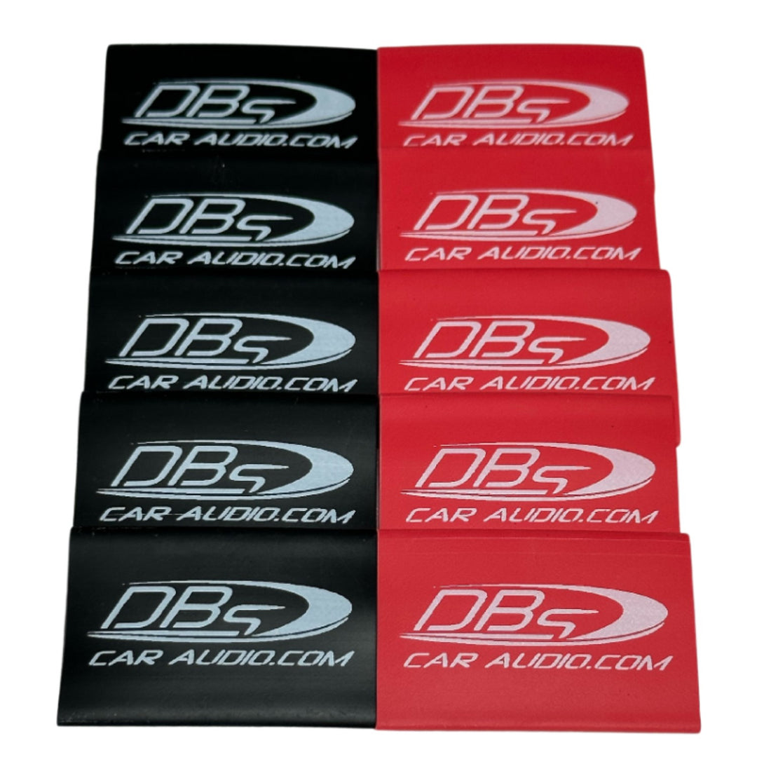 1/0 Gauge Copper Lug Ring Terminals with 3/8" Hole - DBs Red & Black Heat Shrink