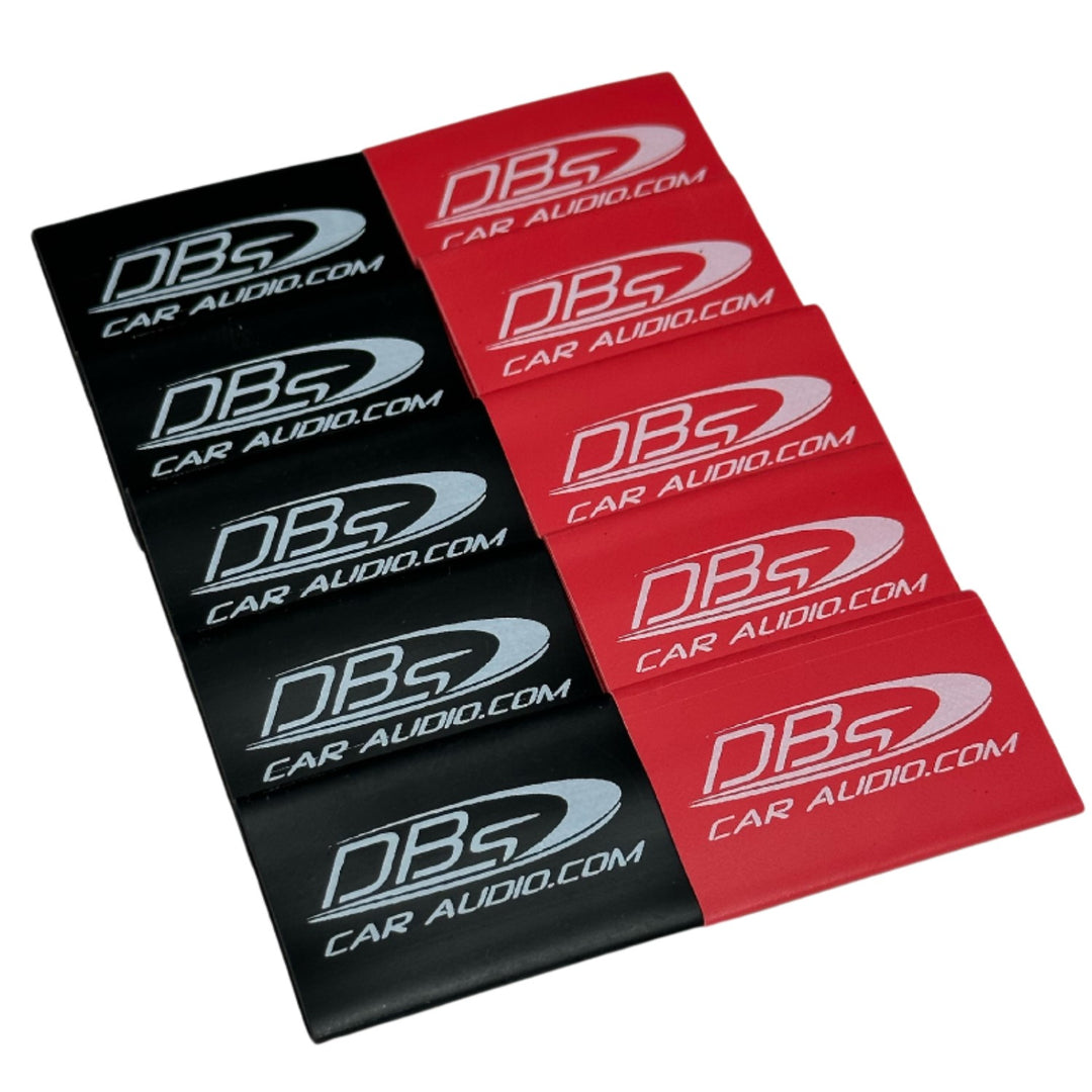 1/0 Gauge Copper Lug Ring Terminals with 1/4" Hole - DBs Red & Black Heat Shrink