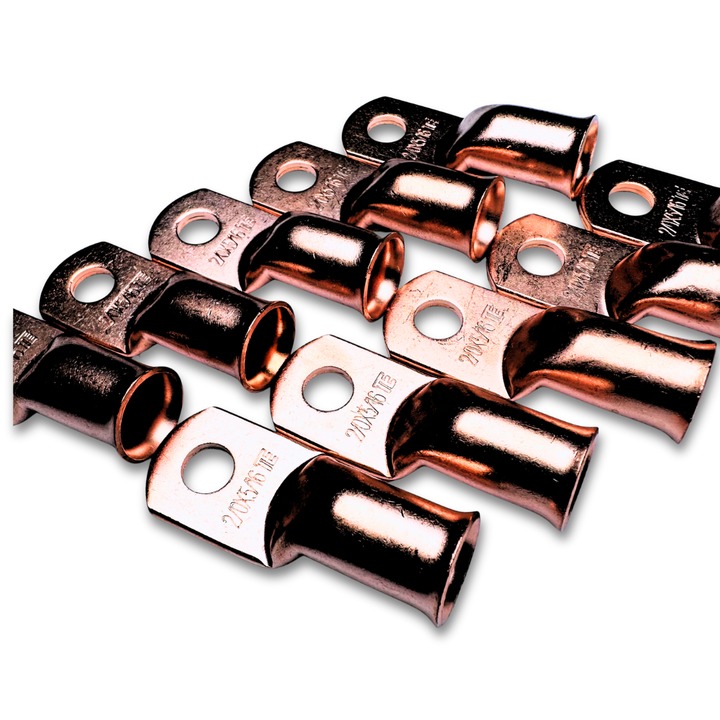2/0 Gauge Copper Ring Terminal Lug with 5/16" Hole - 10 Pieces