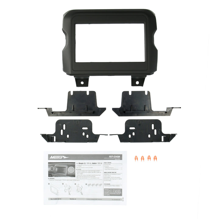 Metra 107-CH3B Double-Din Dash Kit - Fits 2018-2023 Jeep Wrangler JL or 2020-2023 Gladiator JT