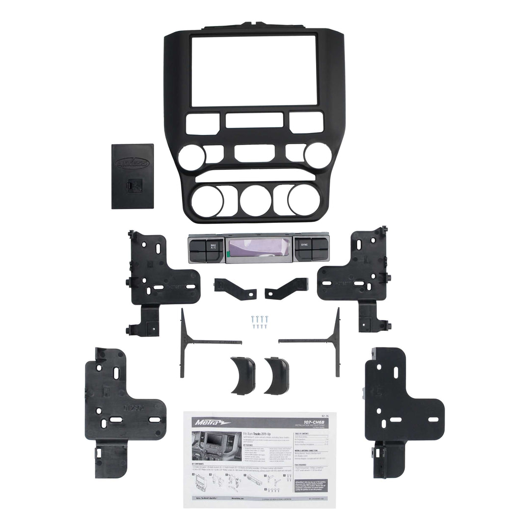 Metra 107-CH6B Radio Replacement Kit with Climate Controls for Select 2019-2024 Dodge Ram with Factory 8.4” Screen