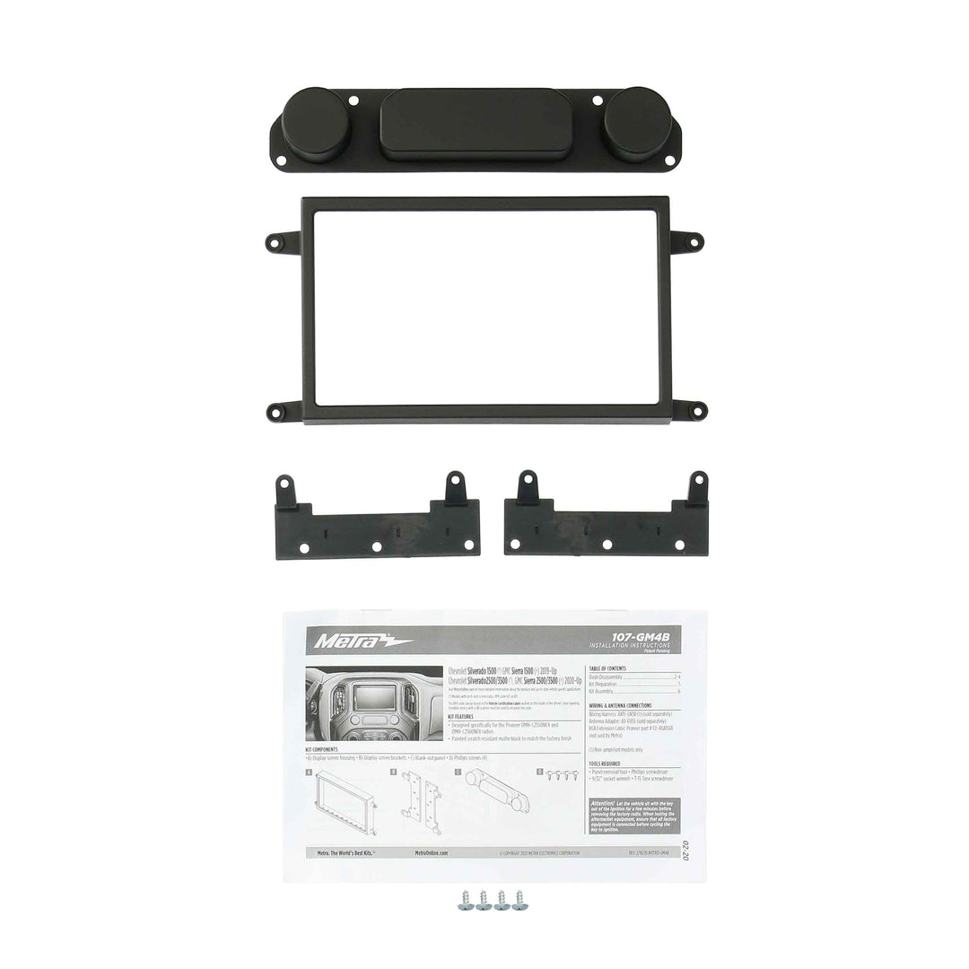 Metra 107-GM4B Double-Din Radio Dash kit - Fits 2019-2024 Chevrolet Silverado or GMC Sierra 1500/2500/3500 Vehicles