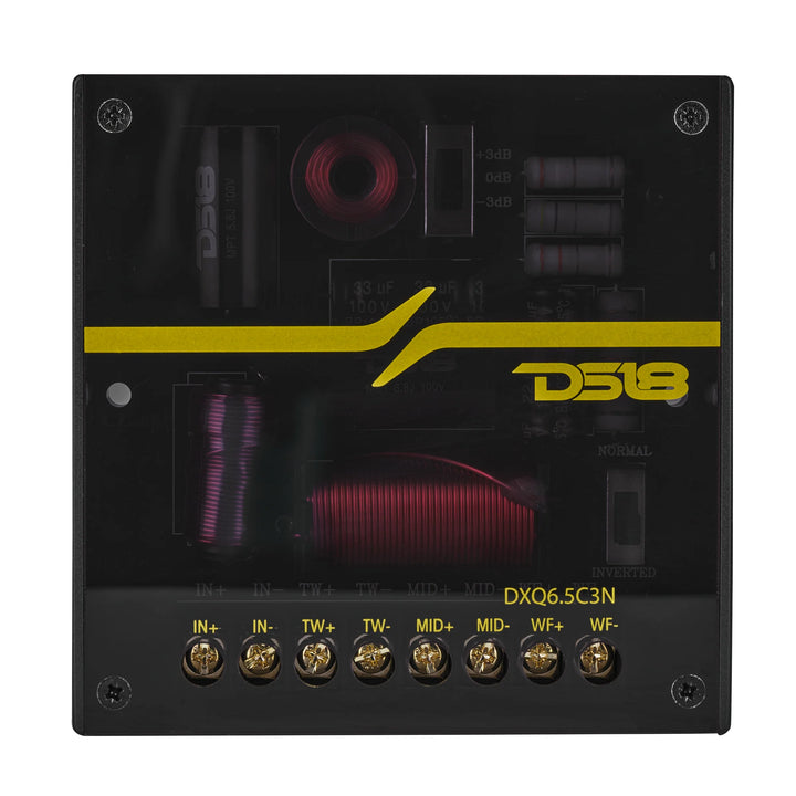 DS18 DXQ 6.5" 3-Way Neo Component Set with Yellow Straw Cone - 180 Watts Rms 4-ohm