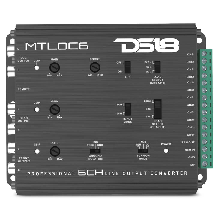 DS18 MTLOC6 6-Channel Line Output Converter with Remote Turn-On