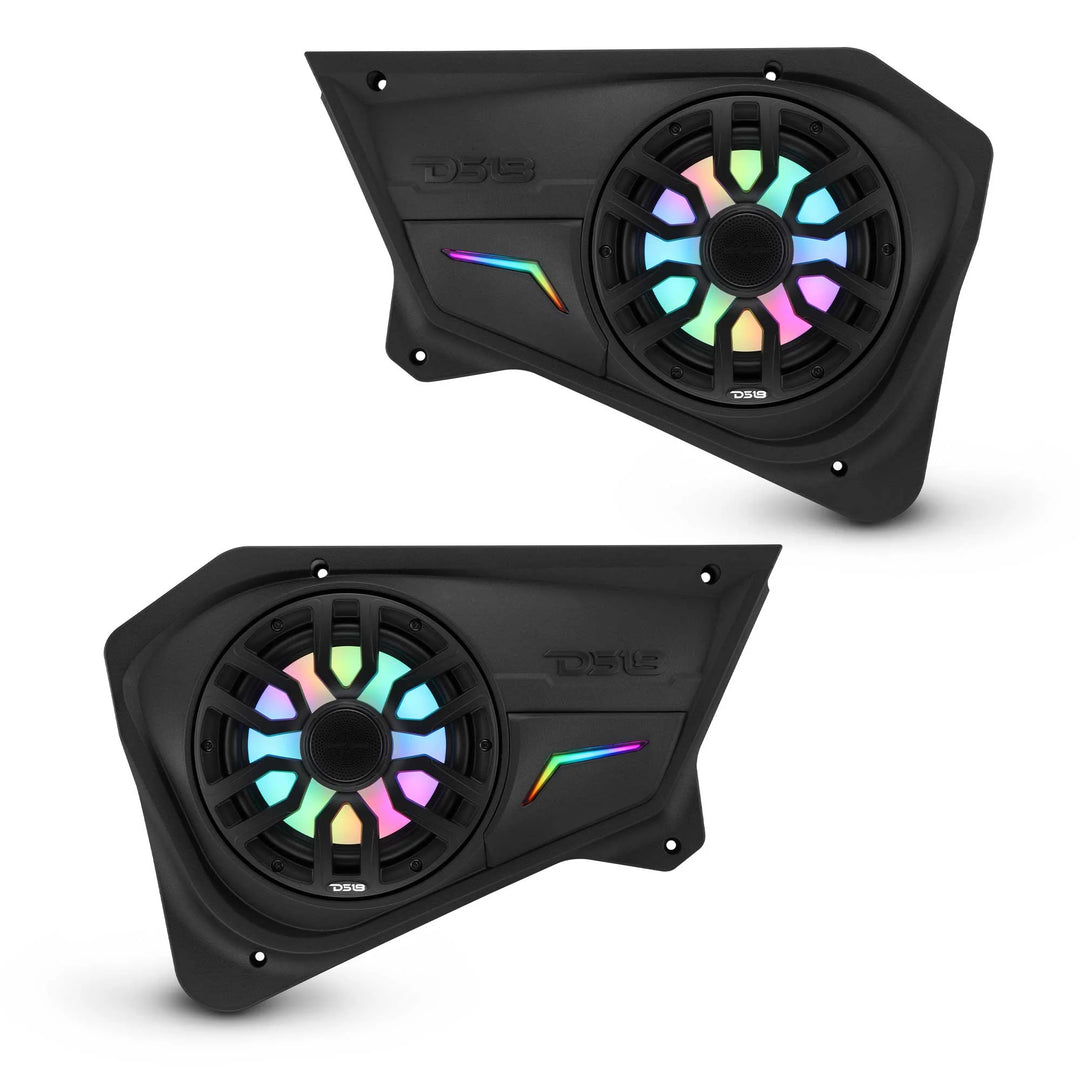 DS18 Back Door Panels for 8” Speakers with LEDs - Fits 2020–2024 Polaris RZR-PRO