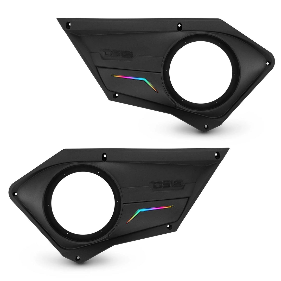 DS18 Front Door Panels for 8” Speakers with LEDs - Fits 2020–2024 Polaris RZR-PRO