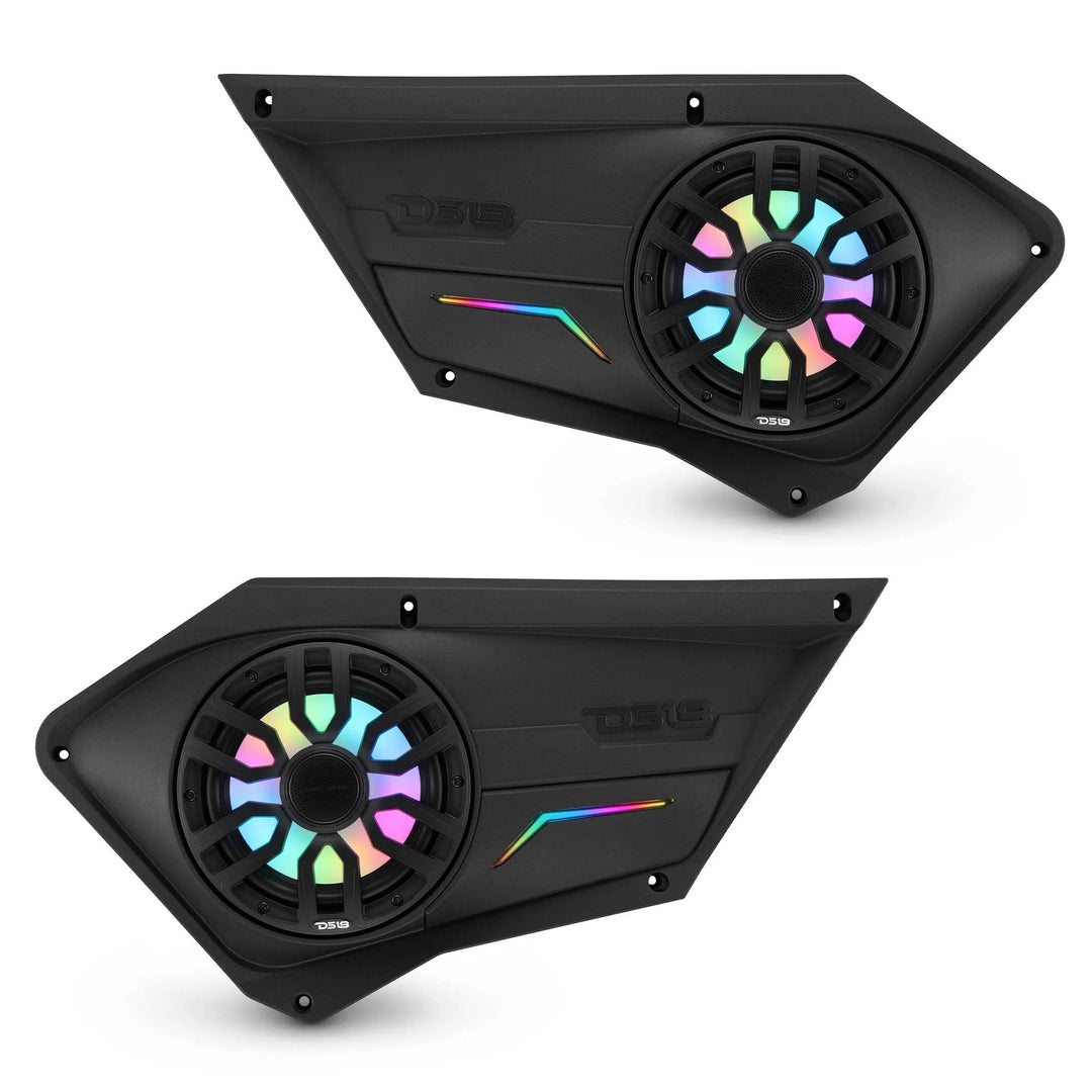 DS18 Front Door Panels for 8” Speakers with LEDs - Fits 2020–2024 Polaris RZR-PRO
