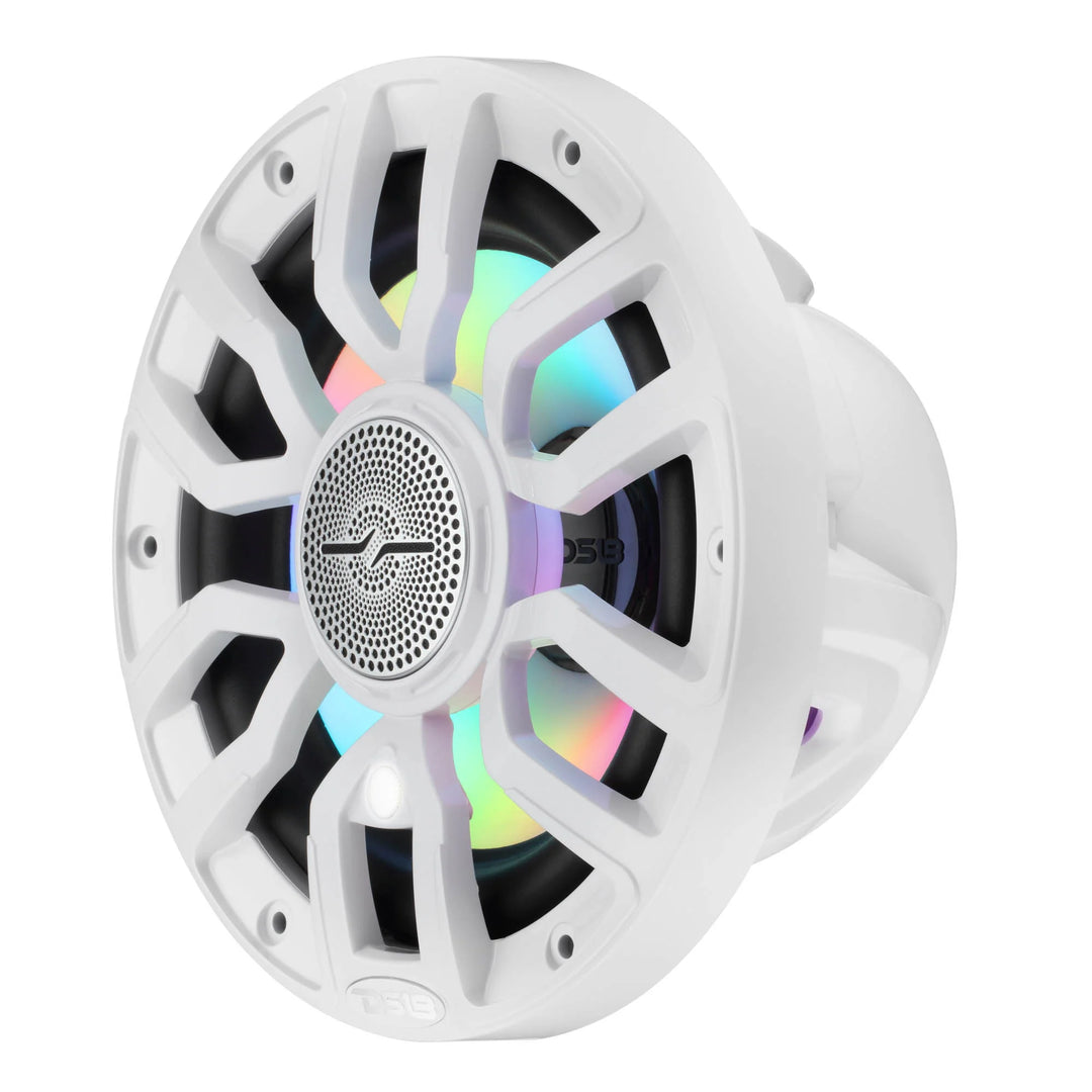 DS18 NXL-IQ7.7/WH 7.7" 2-Way Marine Speakers with LEDs - 175 Watts Rms 4-ohm