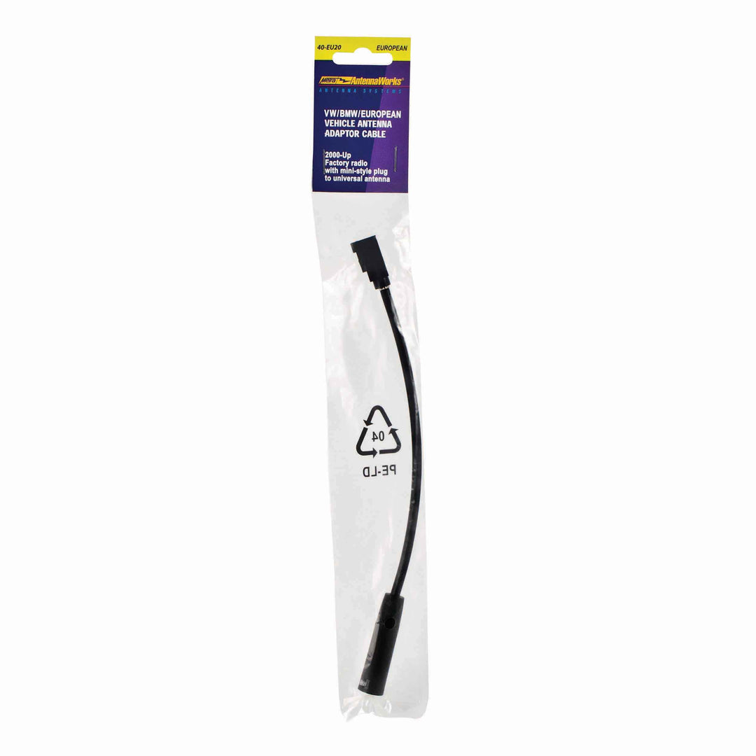 Metra 40-EU20 Antenna Adapter for Select 2000-2024 Audi, BMW, Buick, Cadillac, Chevrolet, Chrysler, Ford, Dodge, GMC, Harley Davidson, Jaguar, Jeep, Land Rover, Lincoln, Mercedes-Benz, Mini Cooper, Mitsubishi, Nissan, Pontiac, Saab, Saturn or Volkswagen