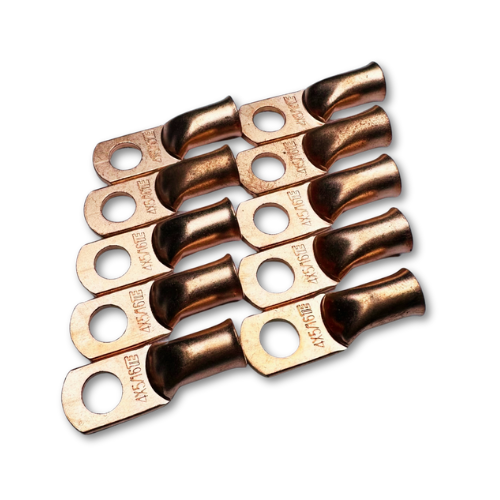 Terminal de anillo de cobre 100% OFC calibre 4 con orificio de 5/16" - 10 piezas