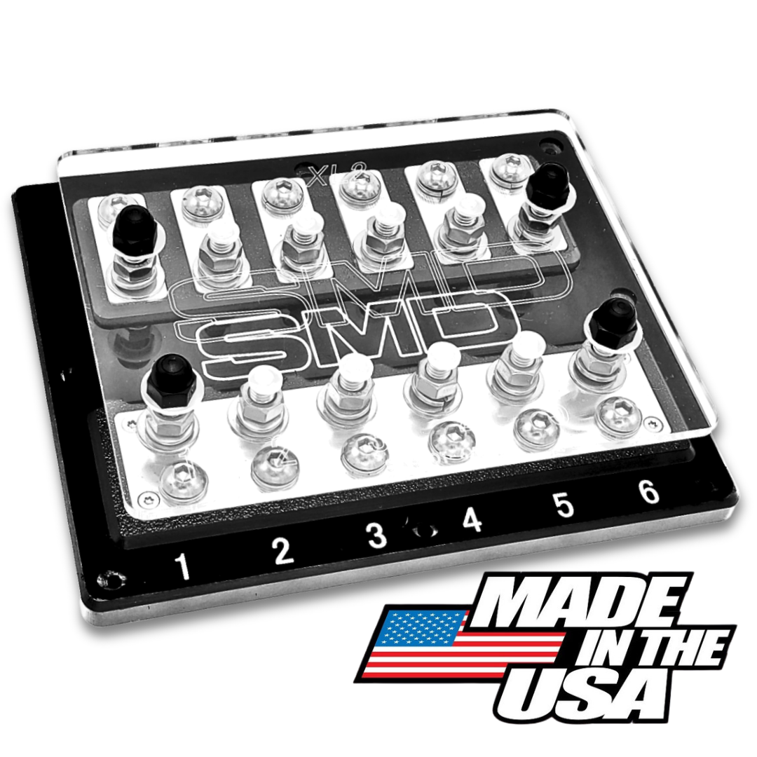 SMD Six XL2 6 Spot ANL Fuse Block - Stainless Steel and Aluminum Hardware