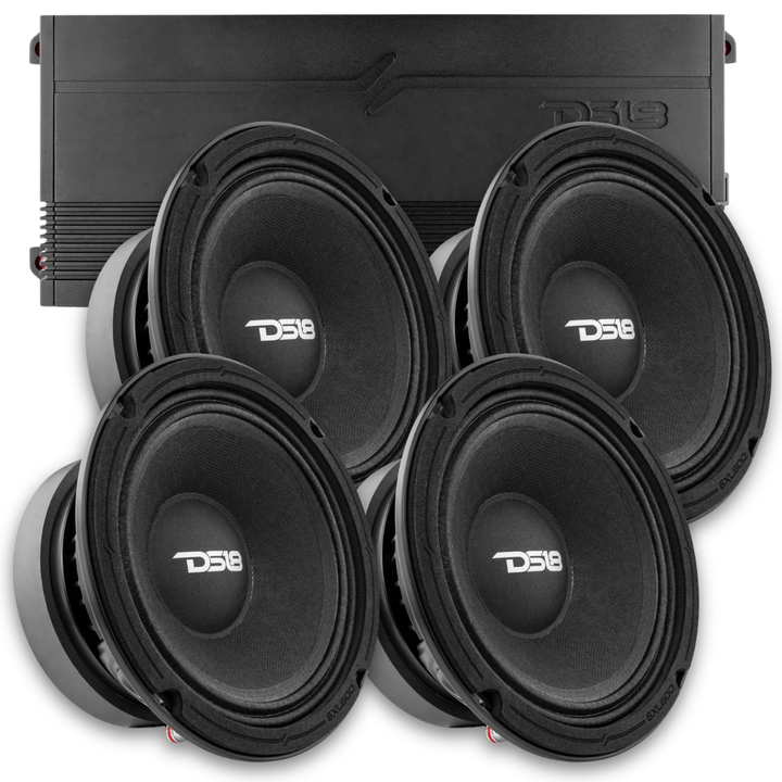 DS18 Combo - 4x 6XL600-4 6.5" Mid-Range Loudspeakers - G3600.4D 4-Channel Amplifier