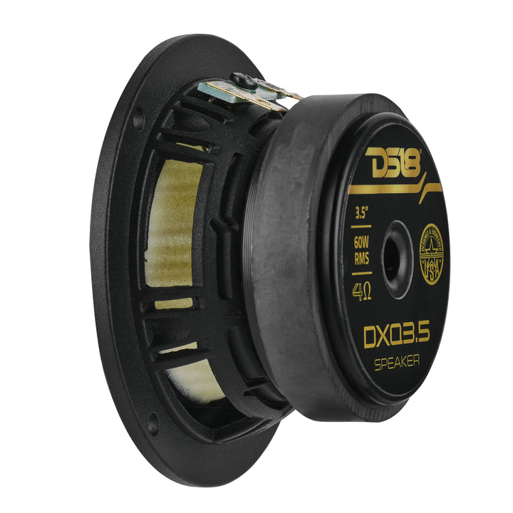 DS18 DXQ 3.5" Mid-Range Speakers with Yellow Straw Cone - 60 Watts Rms 4-ohm
