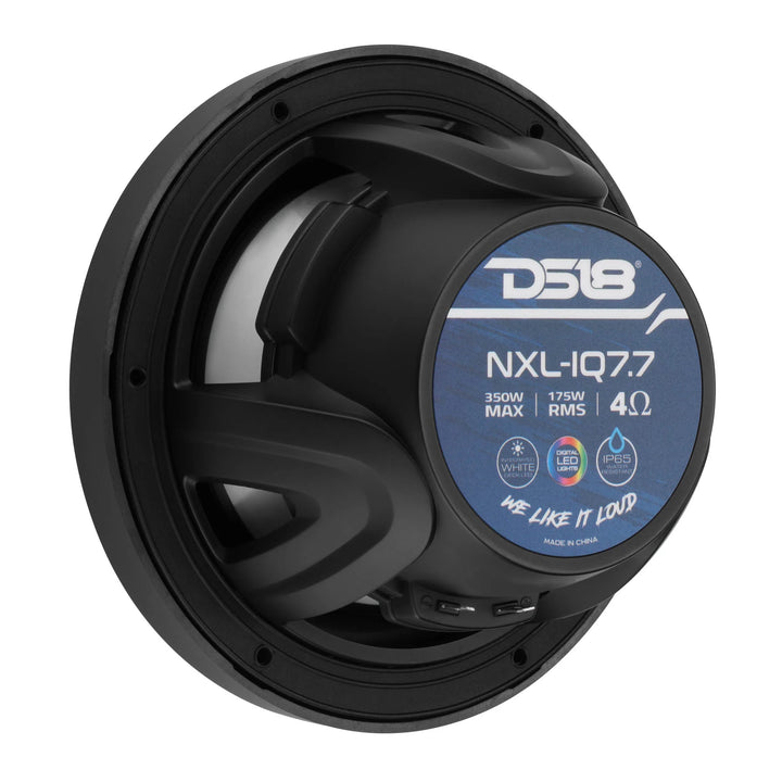 DS18 NXL-IQ7.7/BK 7.7" 2-Way Marine Speakers with LEDs - 175 Watts Rms 4-ohm