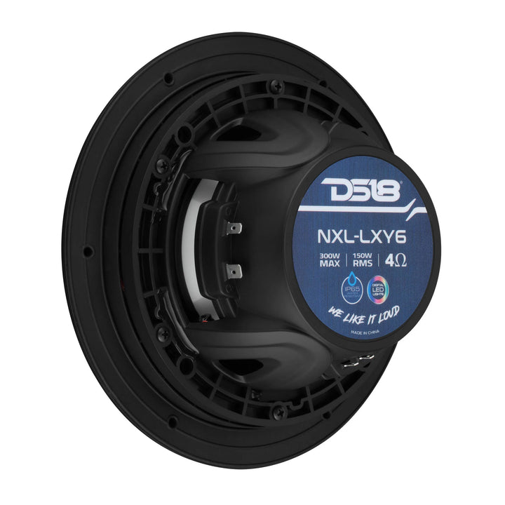 DS18 NXL-LXY6/BK 6.5" 2-Way Marine Speakers with LEDs - 150 Watts Rms 4-ohm